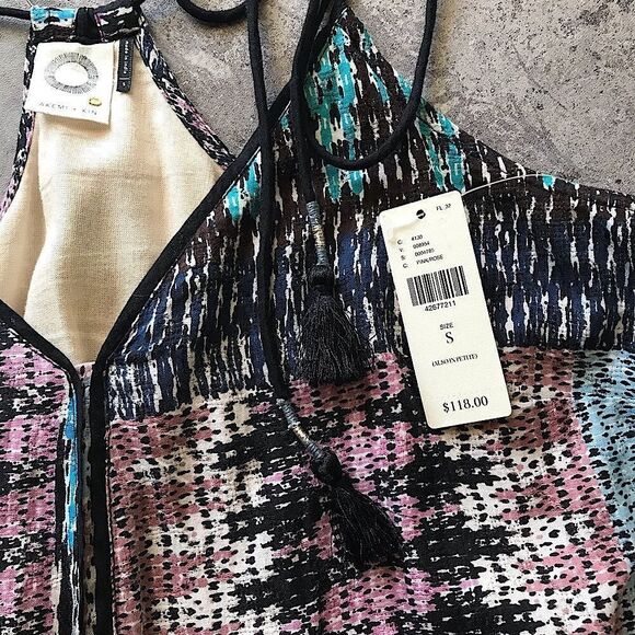 Anthropologie Akemi + Kin Tassel Midi Dress NEW Boho Rayon Small - Picture 3 of 13